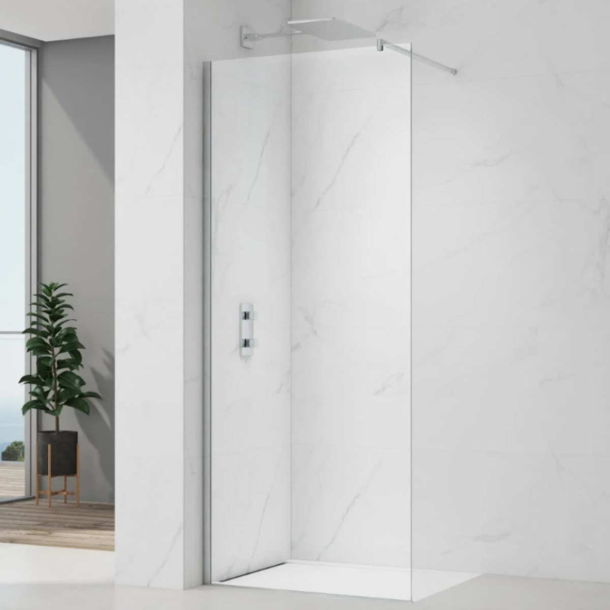 Kit de montage pour paroi de douche 195 cm, chrome (SATWIPROFIL6)