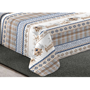Trapunta Invernale 300gr Made in Italy Piumone Clado Linea Scaldanotti Disegno Tirolese Valgardena Blu