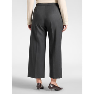 Elena Mirò - Pantaloni cropped palazzo in flanella - Grigio
