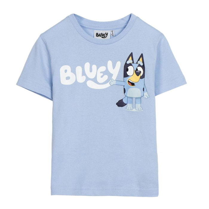 Camiseta Corta Bluey - Color Azul Claro