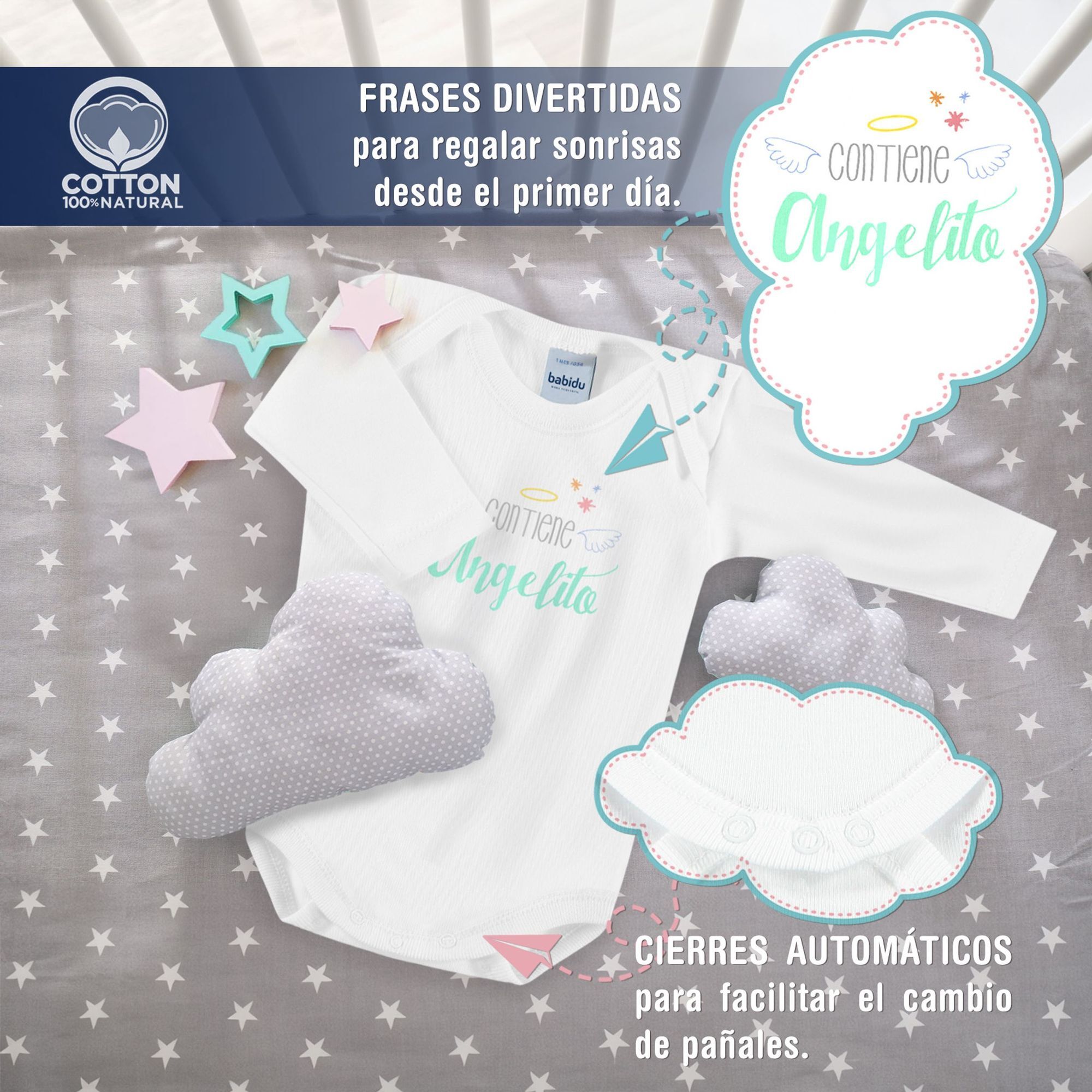 Body bebé manga larga frases americano