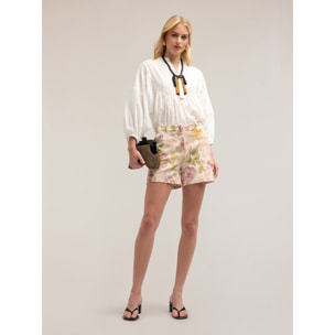 Motivi - Pantalones cortos con estampado floral - Rosa cipria