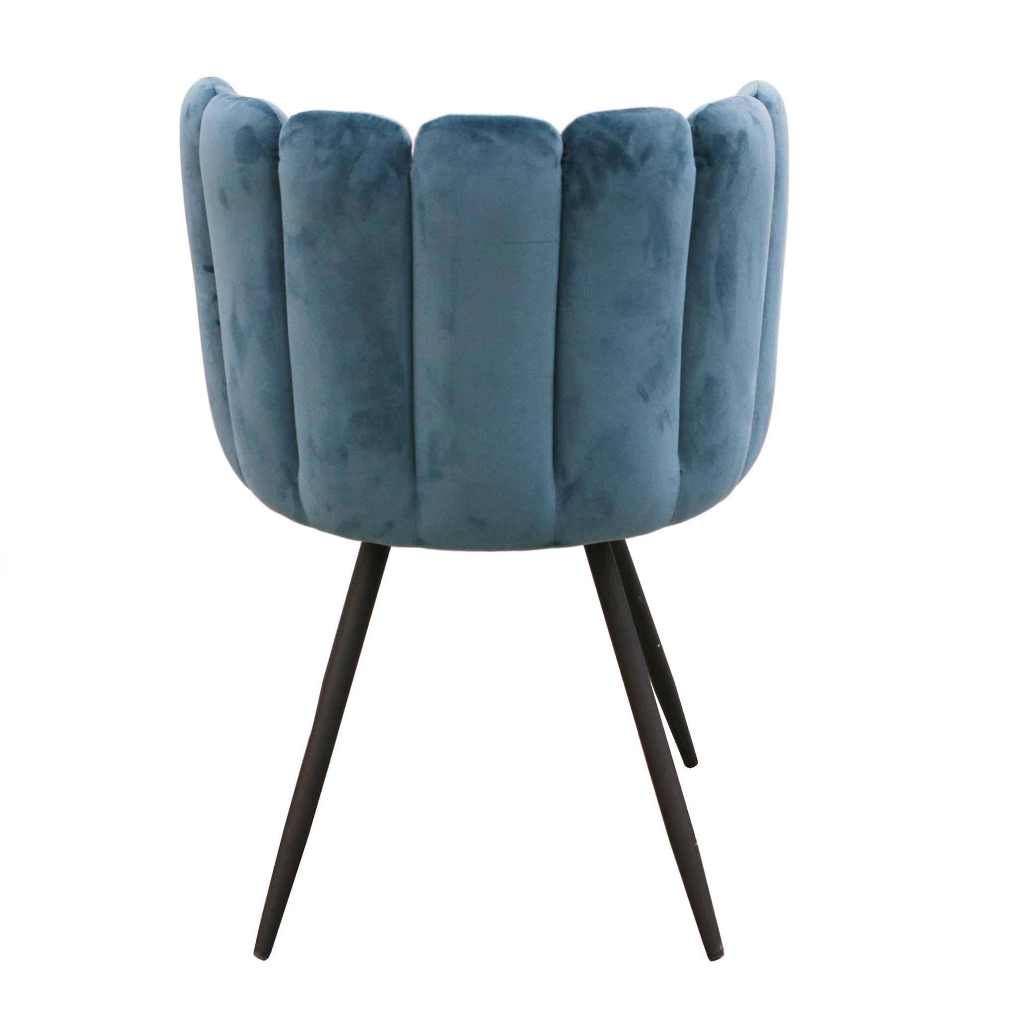 Chaise Ariel Velours Bleu Canard - Lot De 2