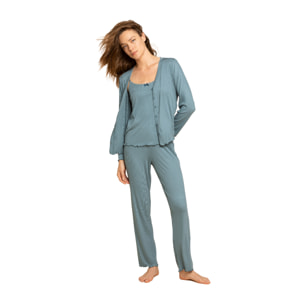 Set coordinato donna 4 pezzi costina di viscosa mina Noidinotte