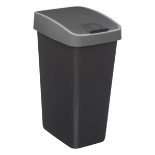 Poubelle 2 ouvertures plastique 25L gris