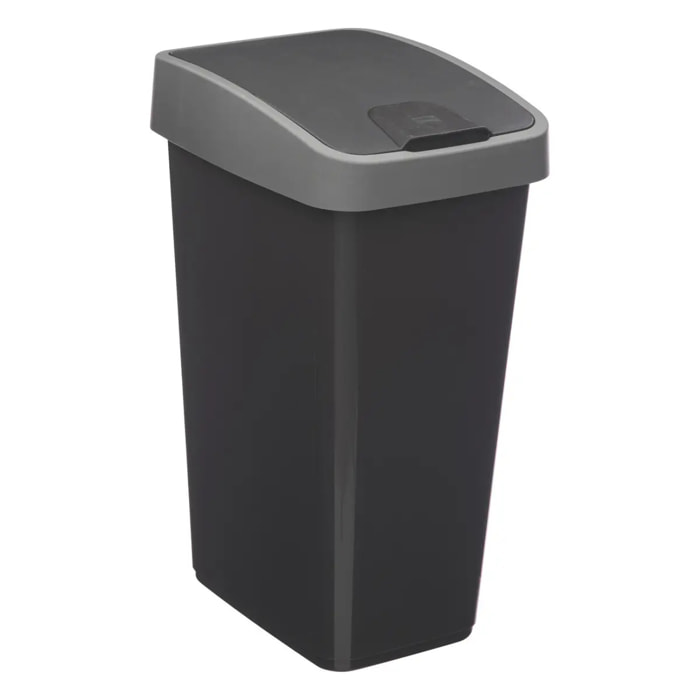 Poubelle 2 ouvertures plastique 25L gris