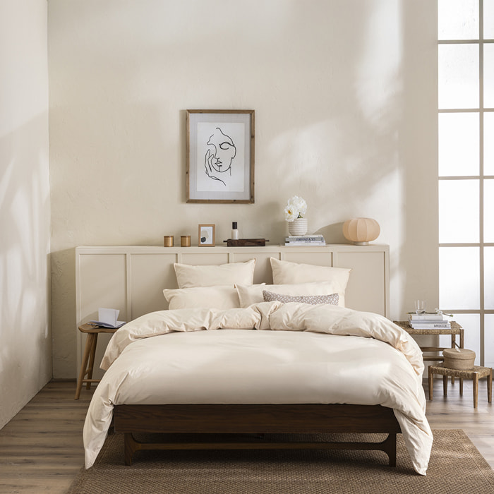 Housse de couette unie en percale de coton lavée, DELICATE