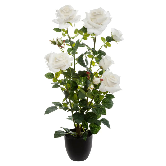 Rosier artificiel - pot en ciment - H74 cm