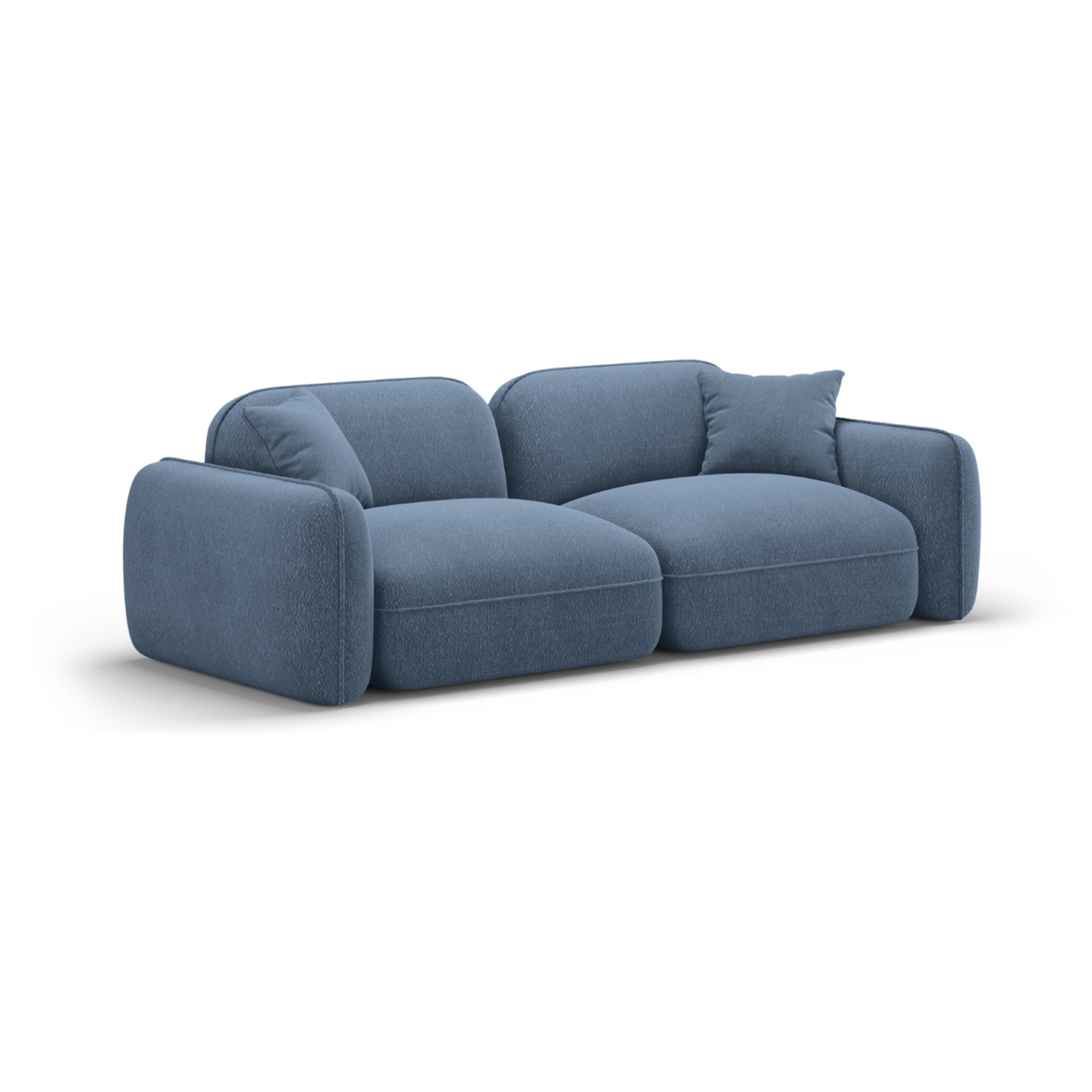 Canapé modulable "Lucien" 3 places en velours blue jeans