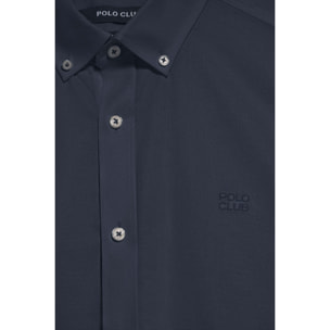 Camisa lisa oxford azul marino con logo bordado Polo Club