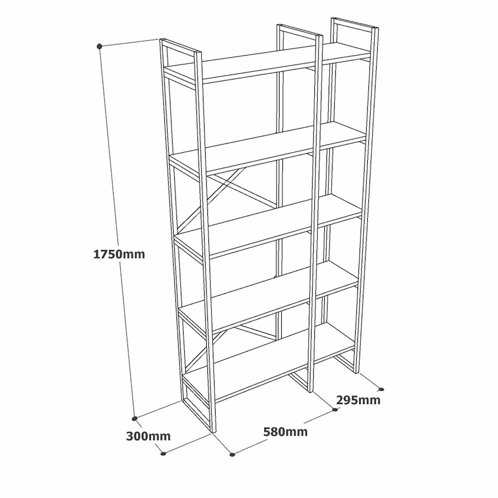 Libreria Dfiorind, Scaffale da ufficio, Mobile portalibri, Biblioteca, 88x30h175 cm, Quercia