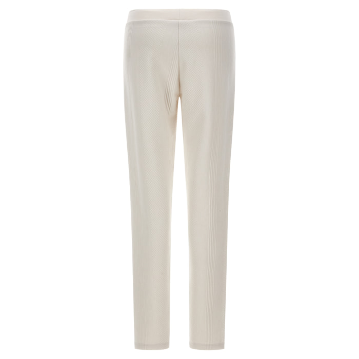 Pantaloni in felpa bonded effetto lana a trecce