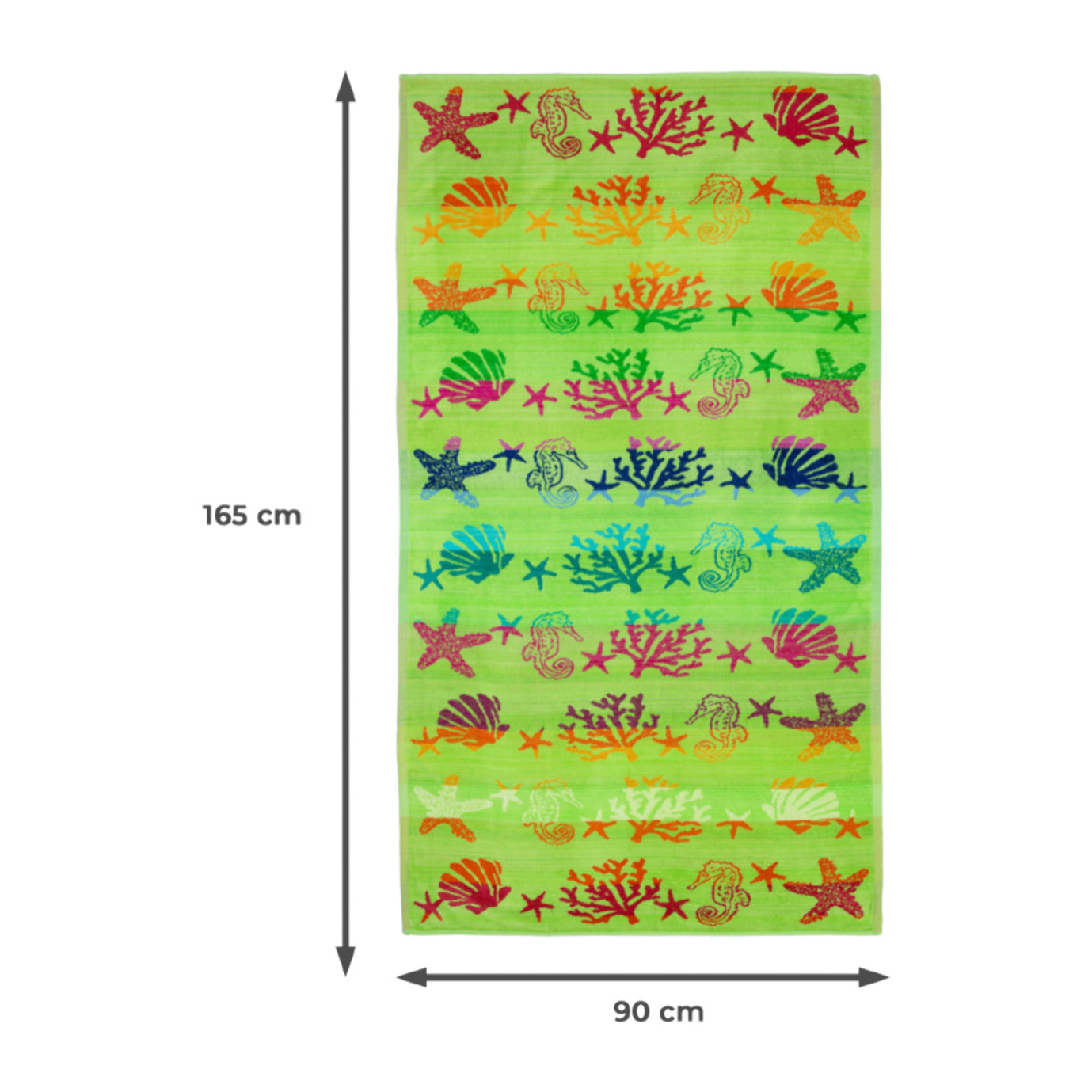 Telo Mare Spugna Jacquard Spiaggia Disegno Fantasy Sea