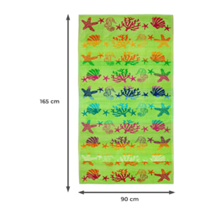 Telo Mare Spugna Jacquard Spiaggia Disegno Fantasy Sea