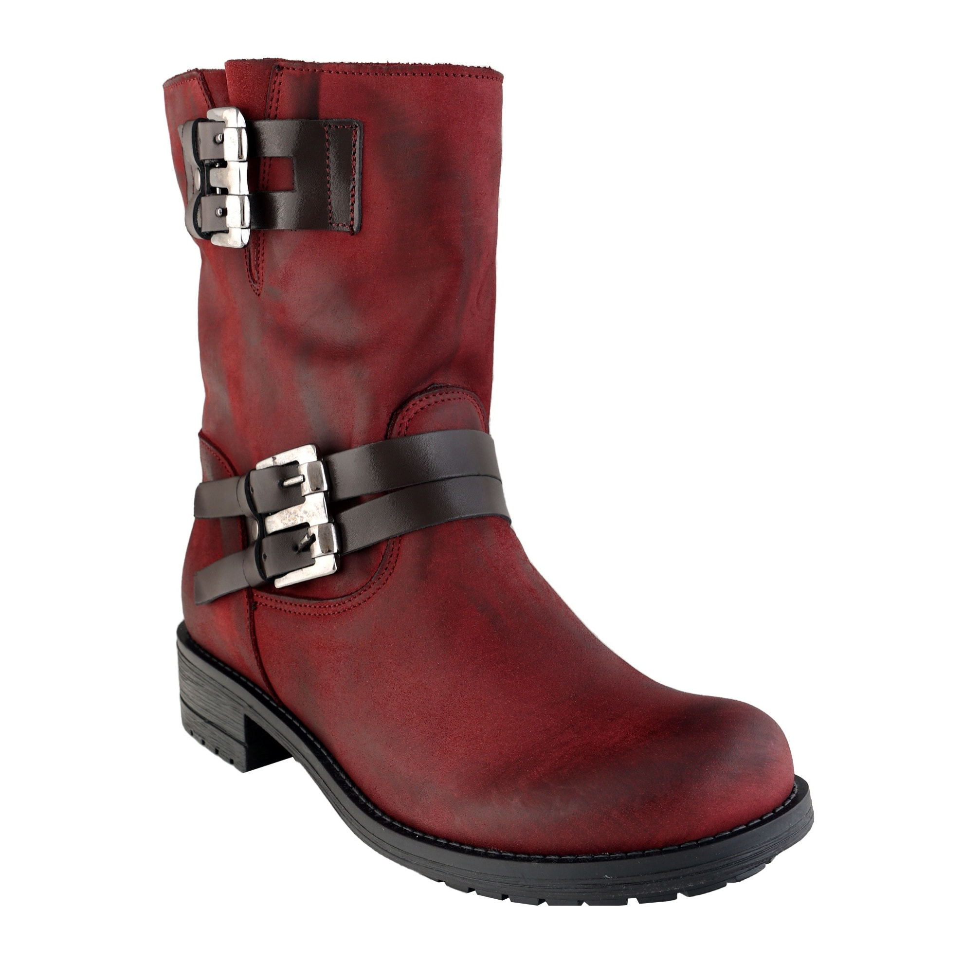 Stivaletti in pelle nabuk con cinturini