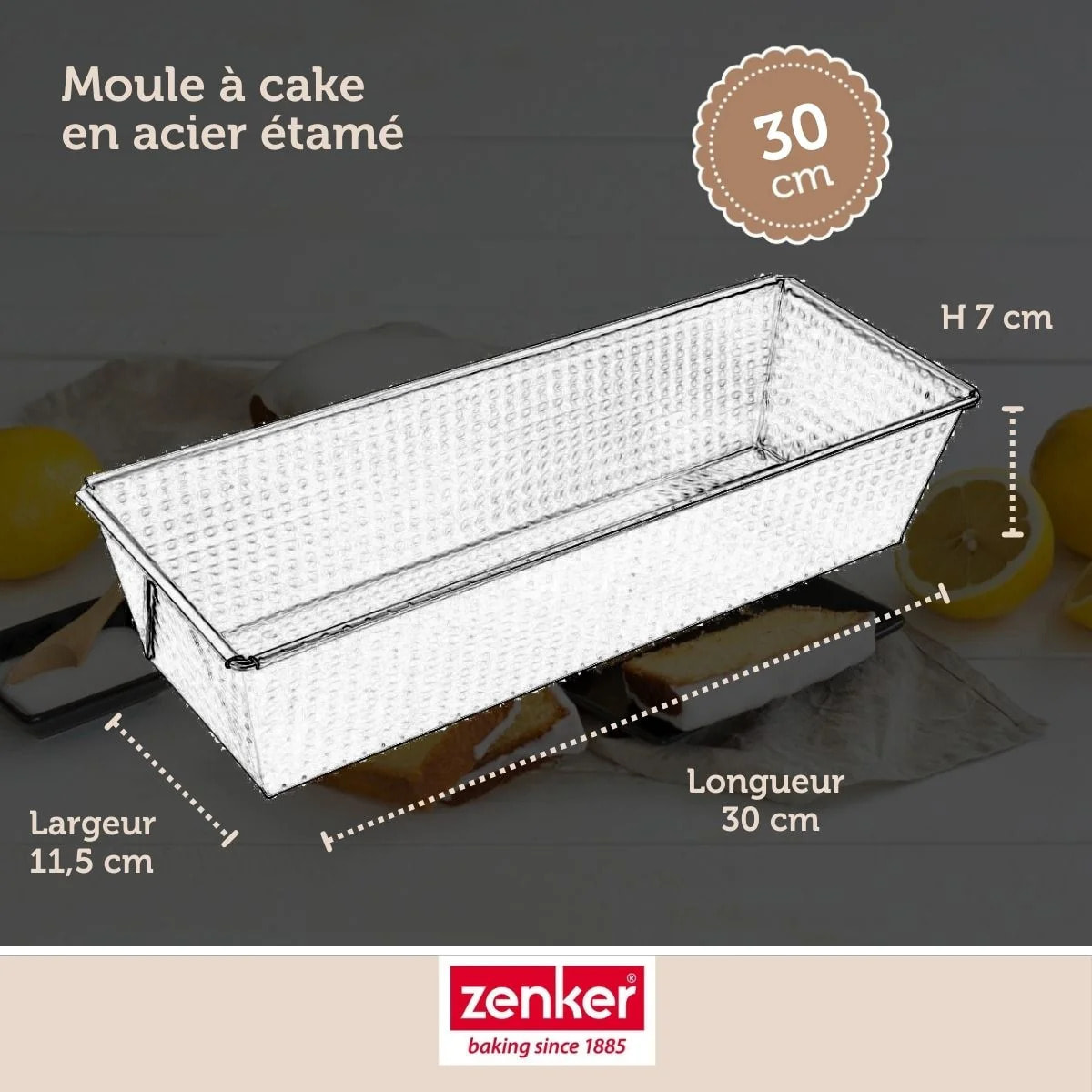 Set pâtisserie avec moule à cake acier, 2 bols à mixer, verre mesureur et spatule Zenker