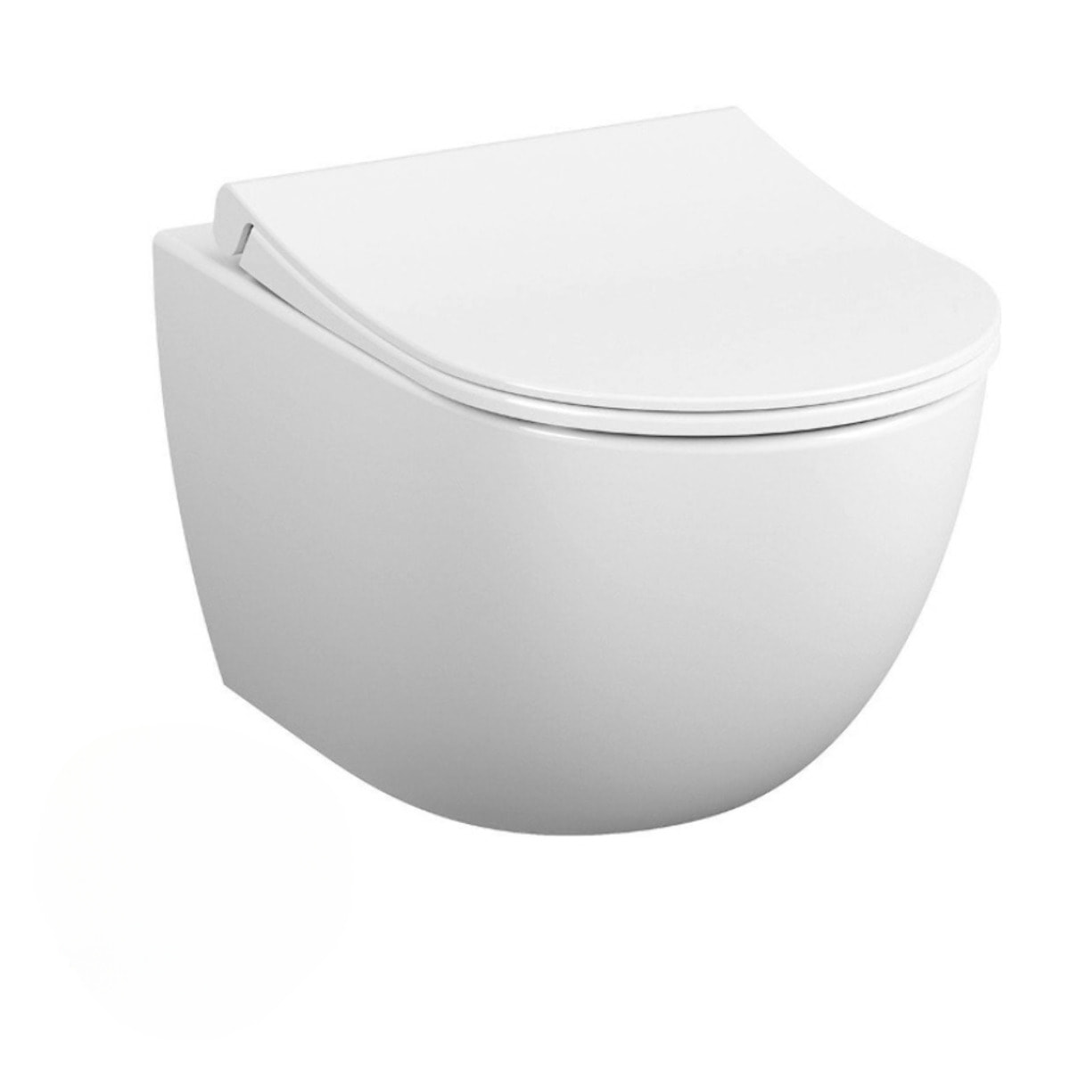 Pack WC Bâti support en verre trempé/aluminium brossé avec plaque intégrée, Noir + WC sans bride Sento + Abattant softclose