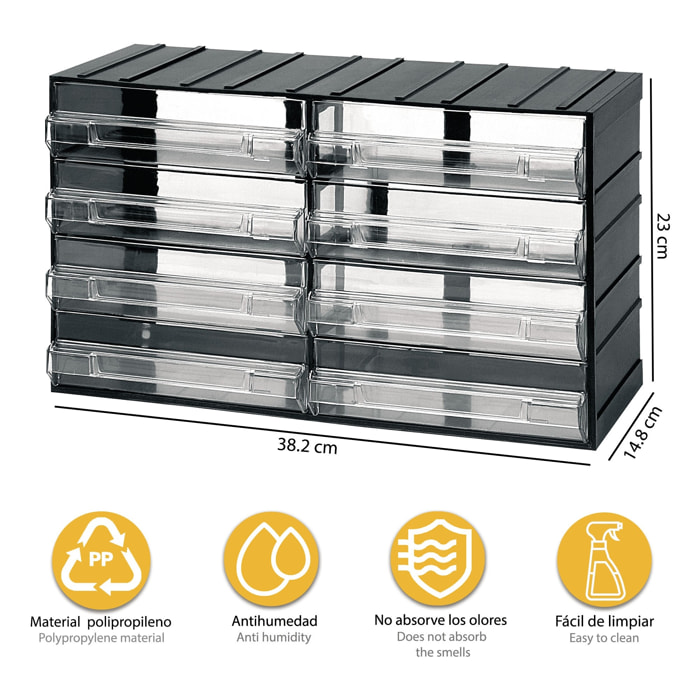 Unidad de almacenamiento modular con 8 cajones, Artplast