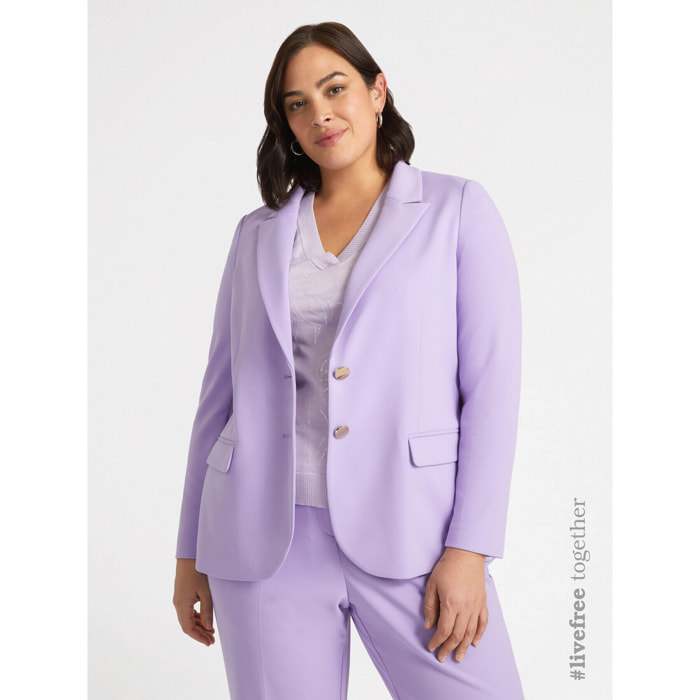 Fiorella Rubino - Blazer con bottoni gioiello - Viola