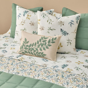Funda nórdica algodón hojas en rama Folo color verde 100% Algodón percal