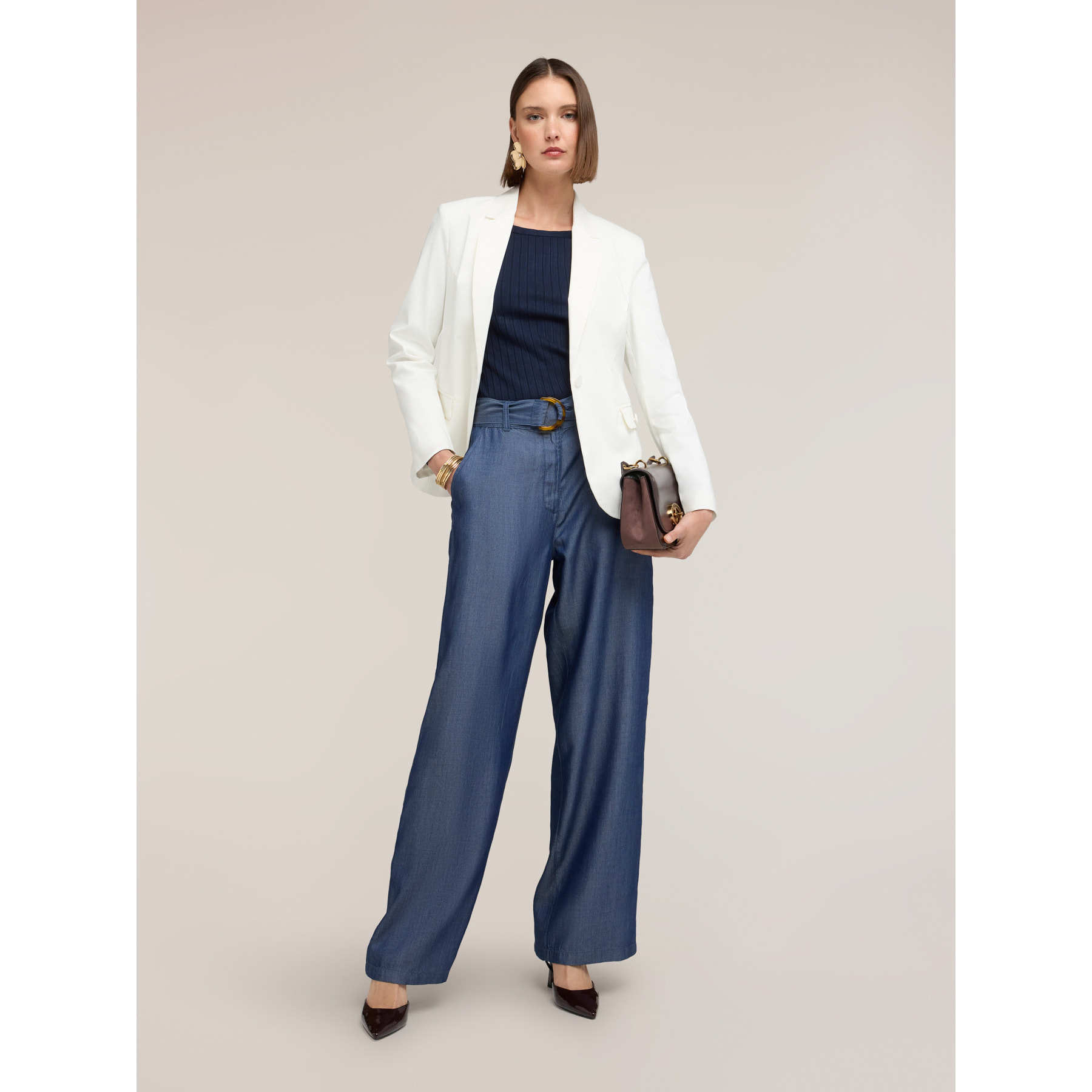 Motivi - Jeans palazzo fluidi in lyocell - Blu