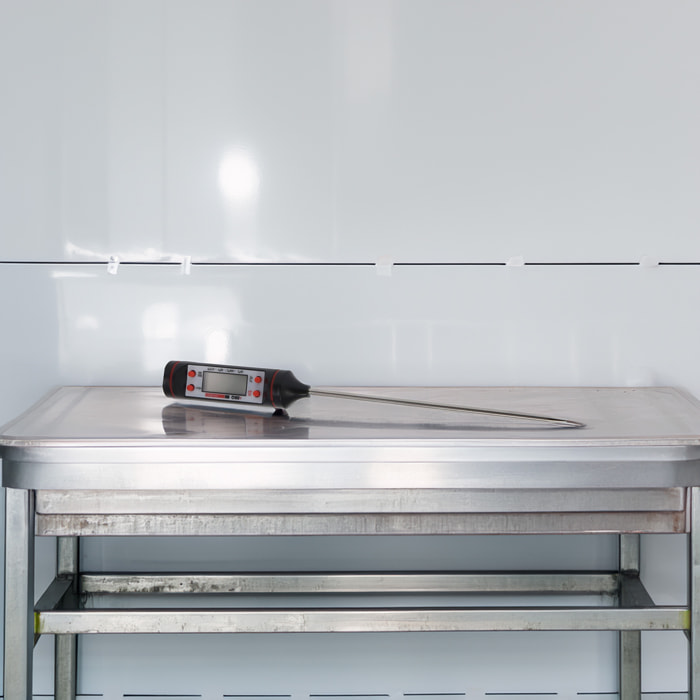termómetro digital para carne en acero inoxidable 24cm