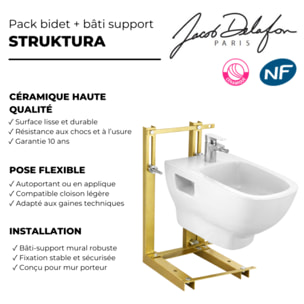 Pack bidet suspendu Struktura céramique + bâti support
