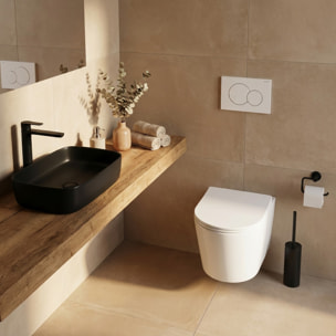 Pack WC Bati-support Geberit + WC Swiss Aqua Technologies Infinitio sans bride + Plaque Blanc alpin (InfinitioGeb1)