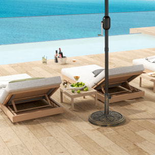 Base para Sombrilla Redonda Soporte para Parasol Pie para Sombrilla Relleno de Cemento Peso 12 kg para Jardín Terraza Bronce