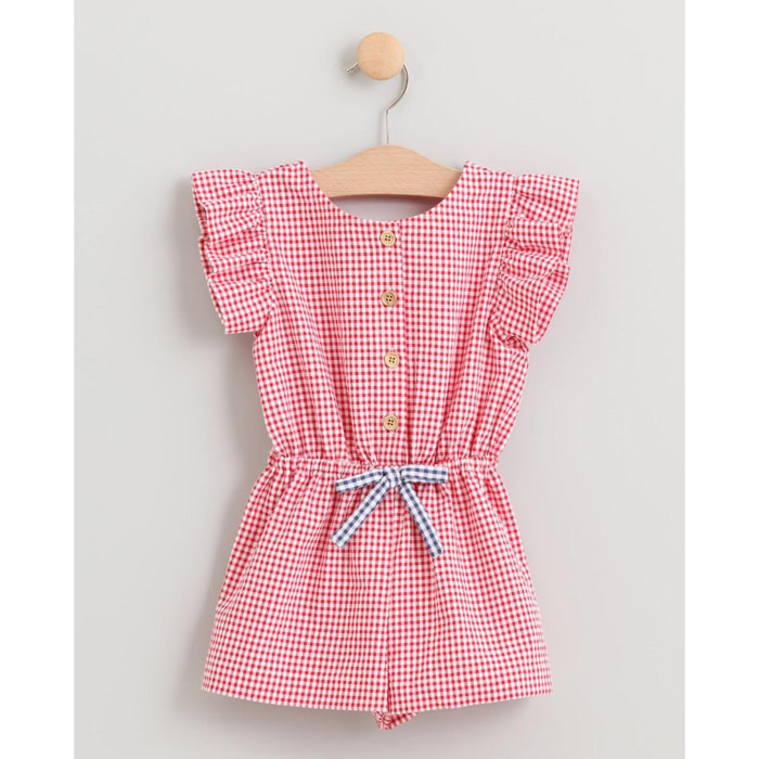 MONO VICHY ROJO CON LAZO MARINO