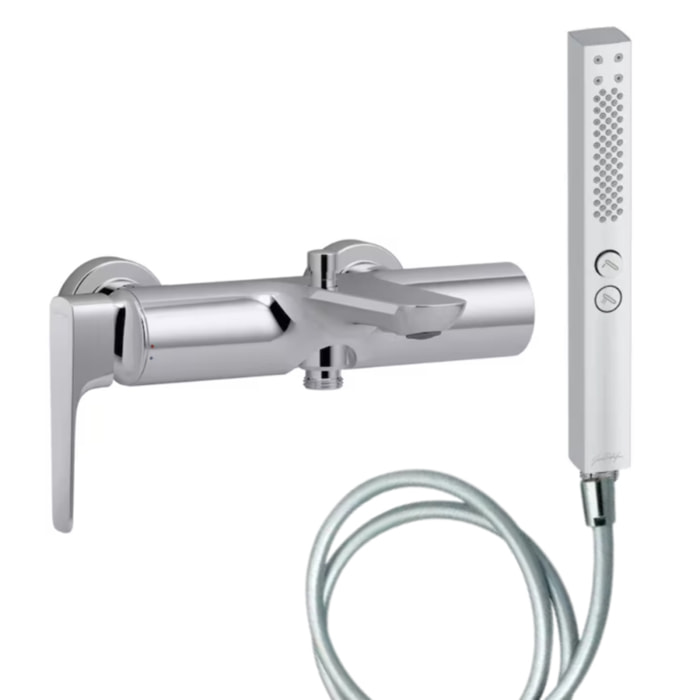 Pack mitigeur bain douche Aléo+ + douchette Shift+ carée + flexible lisse 160 cm