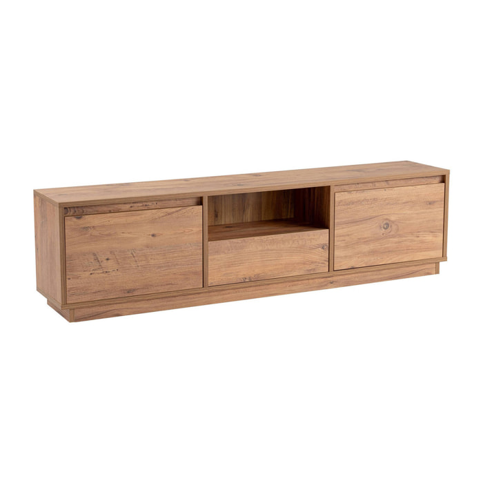 Mobile porta TV Morrigan, Credenza da soggiorno, Armadio basso per TV, Base parete attrezzata, 160x30 h42 cm, Pino