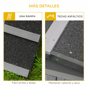 Conejera de Abeto y Tela Asfáltica 150x52.5x68 cm Gris