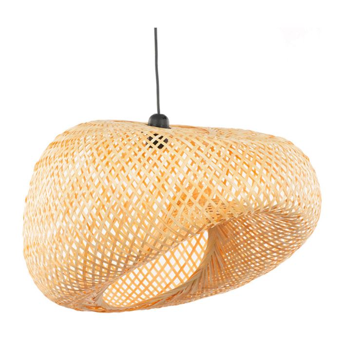 Suspension Design Bambou Naturel, 47x58 cm, Style Bohème