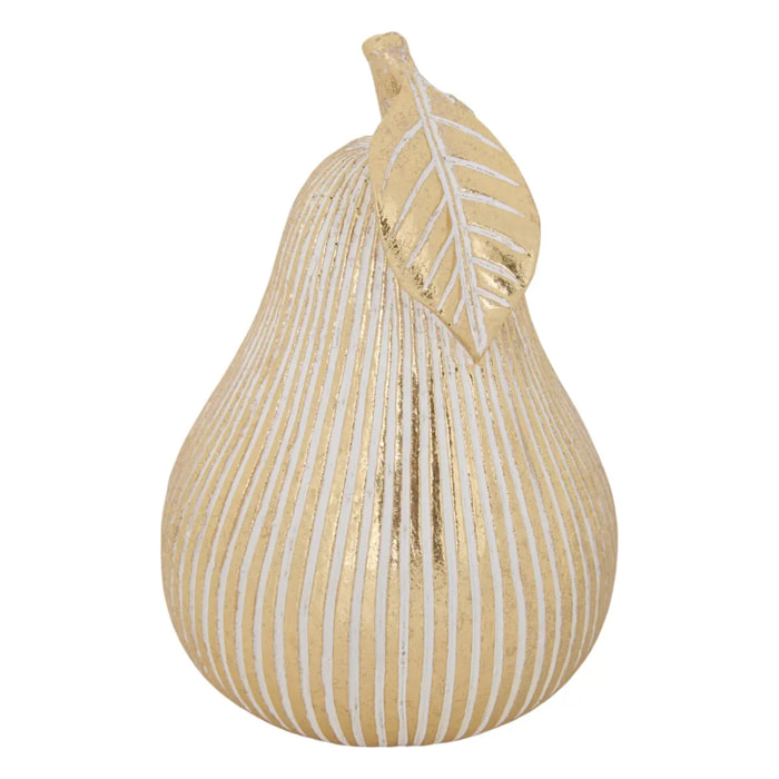 Pomme et poire déco Ingrid H.7,5cm doré