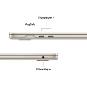 Ordinateur Apple MACBOOK Air 15" Puce M5 CPU 10 / GPU 10 coeurs Mémoire RAM 16Go Stockage 512Go SSD Lumière stellaire