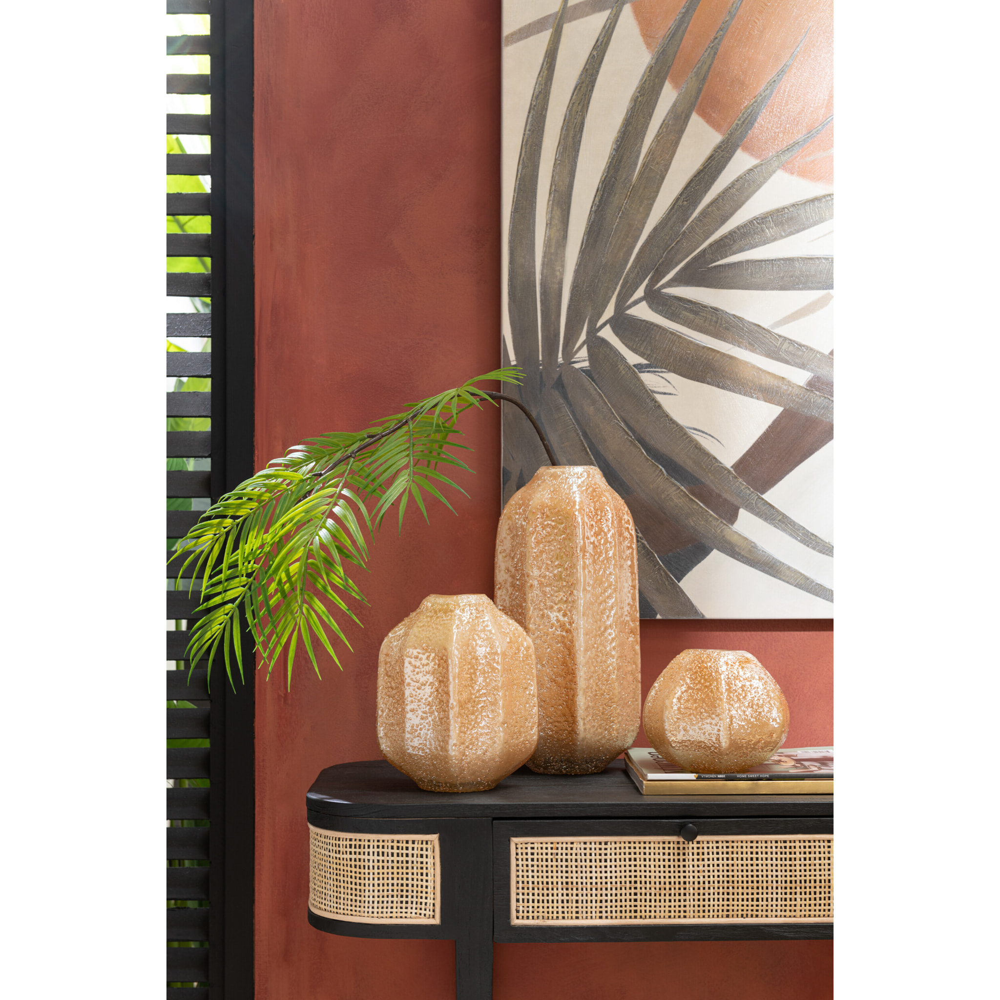 J-Line vase - verre - orange clair - small - Ø 15.5 cm