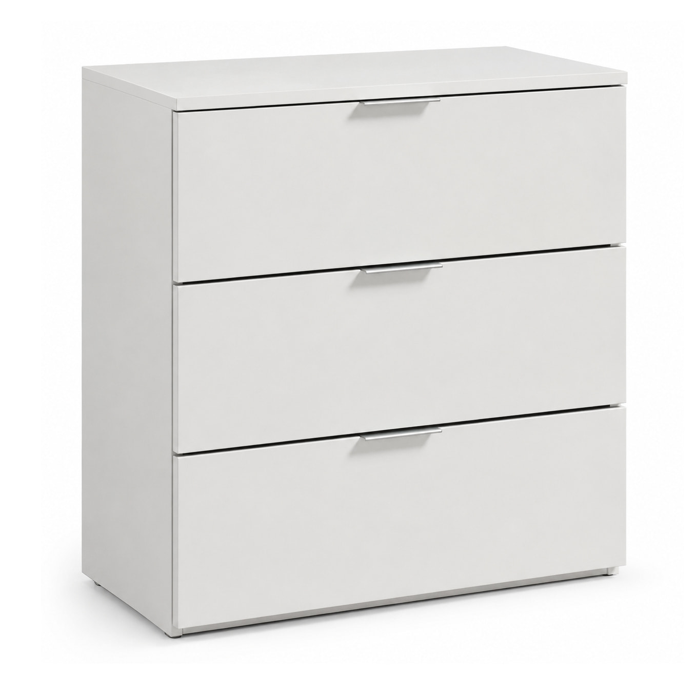 Cassettiera 3 Cassetti Comodino Senza Piedi Comò Mobile Camera Letto Salvaspazio Antigraffio Design Minimal Moderno Lavanderia 77x38x80 Cm Bianco