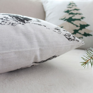 Coussin décoratif déhoussable style montagne - Gris anthracite