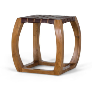 Taburete de Madera de Acacia 45 Cm Estilo Contemporáneo