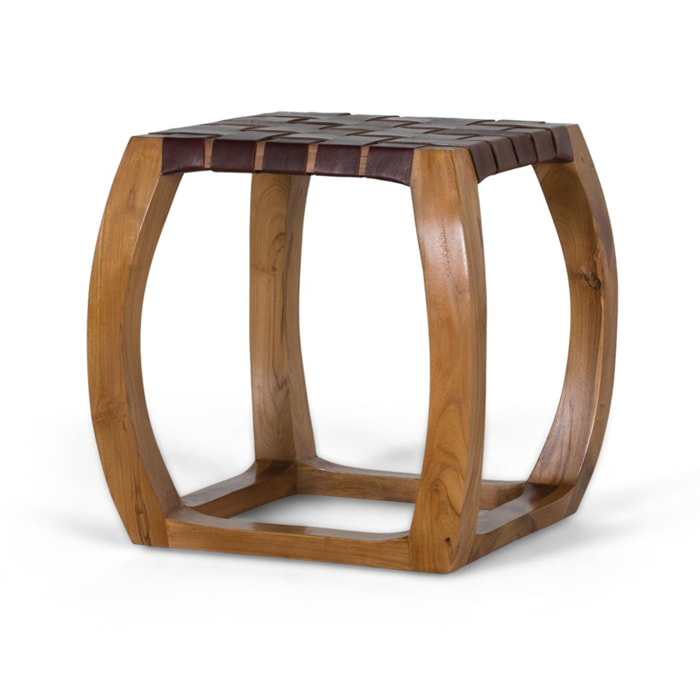 Taburete de Madera de Acacia 45 Cm Estilo Contemporáneo