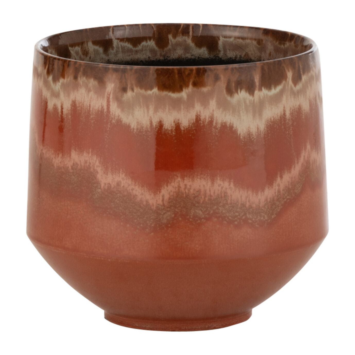 J-Line cache-pot Aline - céramique - rouge - small - Ø 21 cm