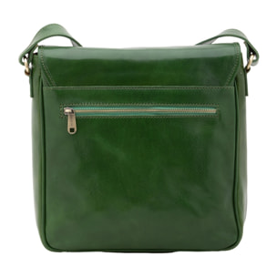 Borsa a tracolla da uomo in vera pelle - Modello False - Made in Italy - 29.0 x 28.0 x 9.0 cm
