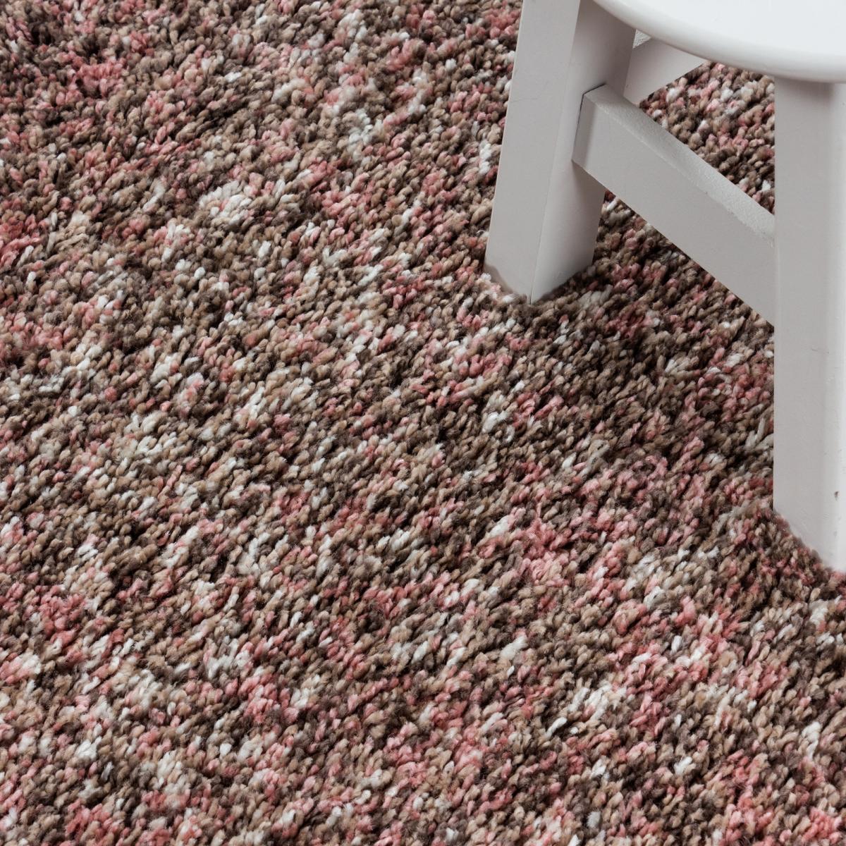 Tapis poils longs shaggy tissé motif faux uni MIGE