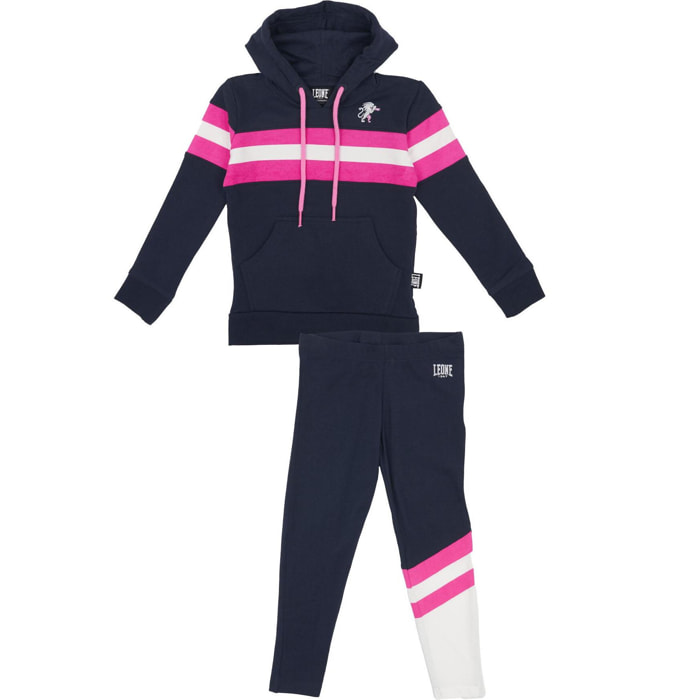Chándal de niña con capucha y banda horizontal Basic