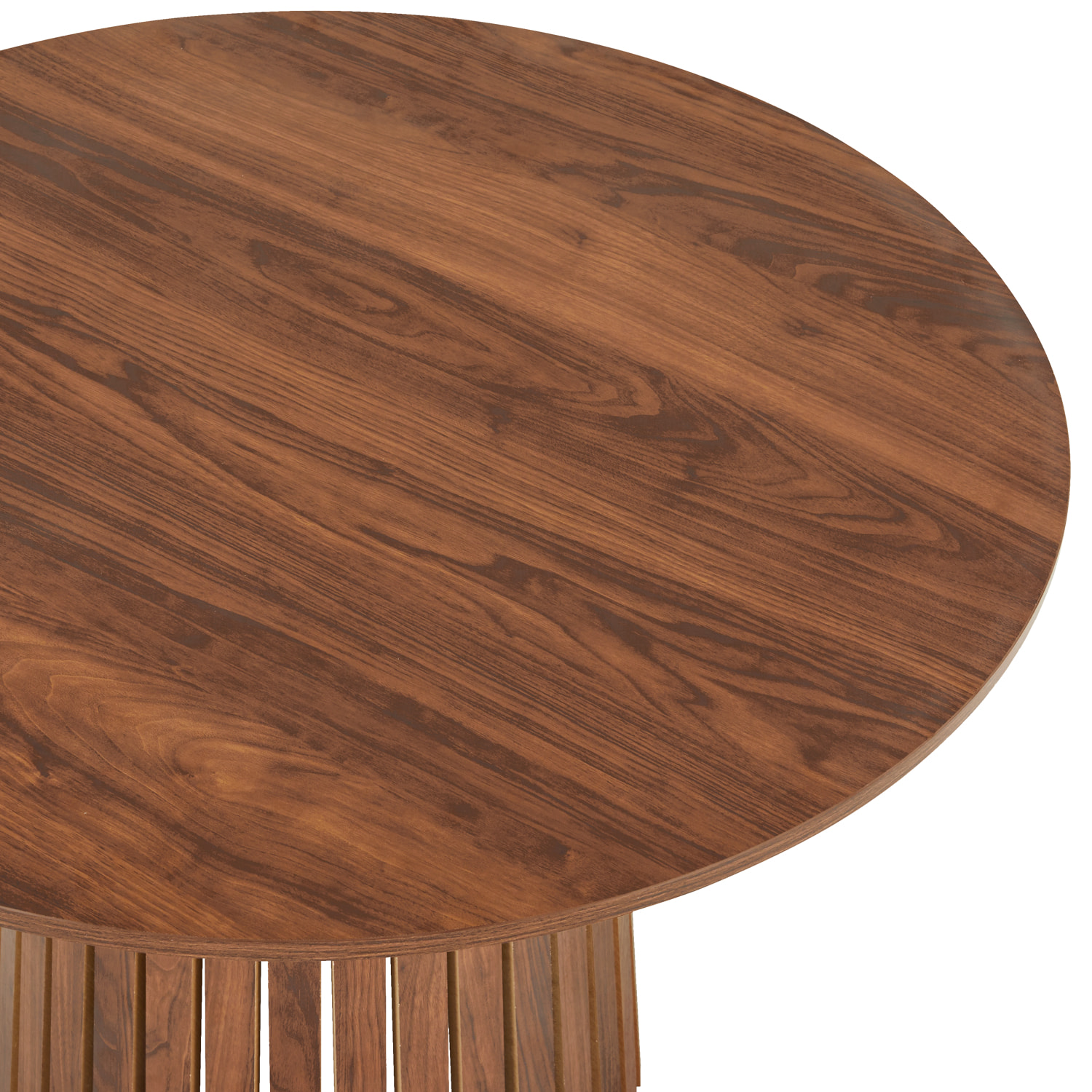 Table à manger ronde 110cm en bois foncé LIV