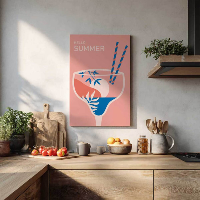 Tableau cocktail Hello Summer Toile imprimée