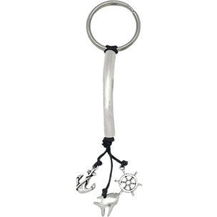 Llavero MiGuia eb negro y plata chapado