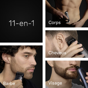 Braun Tondeuse Tout-En-Un Series 7, Kit 11-En-1, ProBlade, AutoSense, AIO7540, Bleu