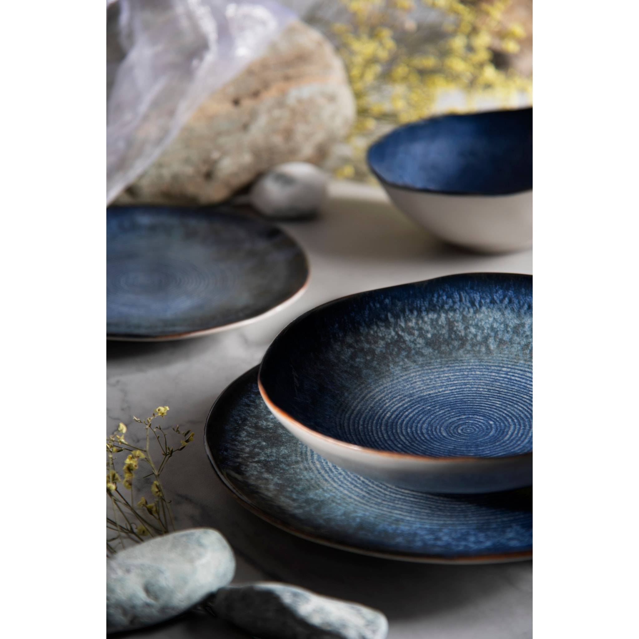 Set de 6 coupelles Excelsa – Poseidone, Céramique Bleue